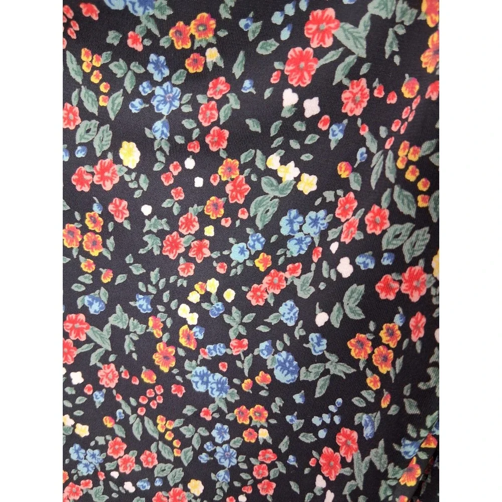 GLARE Floral Mini Dress Womens Large Black Ditsy Print Short Sleeve GD15401 - Picture 2 of 7